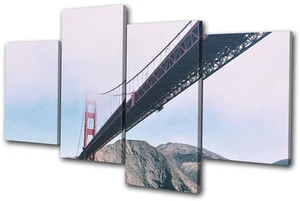 Golden Gate Bridge San Francisco City MULTI CANVAS WALL ART Picture Print - Picture 1 of 1