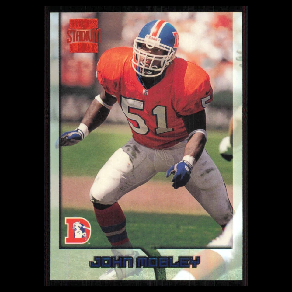 John Mobley Rookie #349 1996 Topps Stadium Club Denver Broncos Football Card NFL - Image 1 of 3