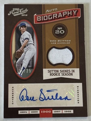 2016 Panini Prime Cuts Biography Materials #’d /25 Don Sutton #ABM-DS Auto HOF - Image 1 of 2
