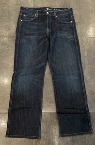 7 FOR ALL MAN KIND A Pkt Relaxed Solid Dark Blue Wash Denim Herren Jeans Gr. 33 - Bild 1 von 3