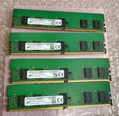 Lot of 4 Micron 32GB (4x 8GB) MTA9ASF1G72PZ-2G3A1II SERVER RAM PC4-2400T REG ECC - Image 1 of 2