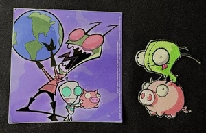 Pegatina Invader Zim Girr + Pig Patch 2002 vintage coleccionable raro plus lg 2005 - Imagen 1 de 15