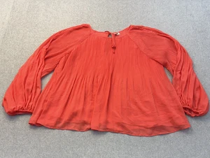 Camisa Cato Para Mujer XL Rosa Naranja Abertura Hombro Forrada Abundado Muñeca Boho - Imagen 1 de 9