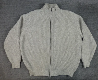 Cárdigan L.L.Bean Algodón Cremallera Completa Para Hombre XL Tejido Pesado Marrón Claro Tostado LEER Foto 1 de 4