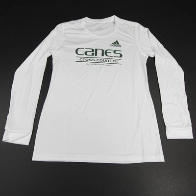 Miami Hurricanes Adidas Aeroready Camisa Manga Larga Para Mujer Blanca Nueva Foto 1 de 4