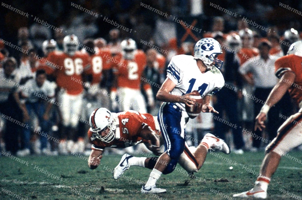 BYU Cougars Ty Detmer Fútbol Universitario Original 35mm Foto Diapositiva Foto 1 de 1