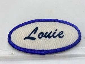 LOUIE USED SILK SCREEN VINTAGE SEW ON NAME PATCH TAGS ASSORTED COLORS - Picture 1 of 3