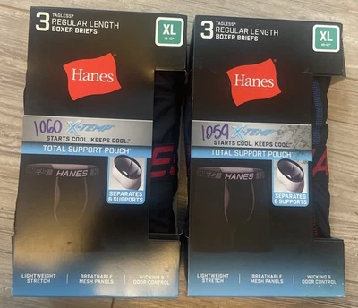 2 calzoncillos boxer Hanes X-Temp Comfort Cool sin etiquetas - Talla: XL (paquete de 3 cada uno)  Foto 1 de 3