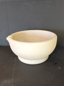 VERY LARGE VINTAGE CREAM STONEWARE MORTAR BOWL ACID PROOF SIZE 6 MADE IN ENGLAND - Picture 1 of 6