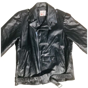 Abrigo de Motociclista De Colección Sears The Leather Shop Negro Estilo Perfecto talla 48 Alto EE. UU. - Imagen 1 de 11