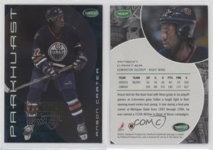 2001-02 ITG Parkhurst Gold Tri-Star New England /10 Anson Carter #107