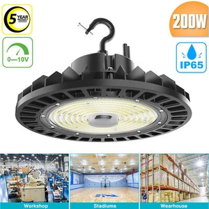 200 Watt LED UFO High Bay Light Factory Warehouse Shop Fixture Commercial 5000K - Picture 1 of 12