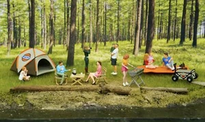 EY 1:64 Painted Figure Model Miniature  Diorama Camping Outdoor Picnic BBQ - Picture 1 of 40
