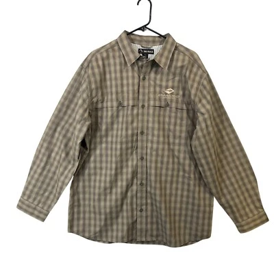 DriDuck Shirt Mens XL Khaki Plaid Diamond Archery Fishing Shirt Button Up EUC - Image 1 of 4