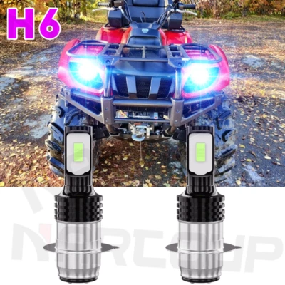 For Yamaha Grizzly 660 2002-2007 Blue LED Headlight Bulbs Kit YFM660F YFM660FA Foto 1 de 4