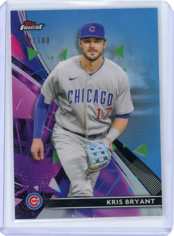 2021 Topps Finest Kris Bryant Aqua Vapor Refractor #d 99/250 -Chicago Cubs - Image 1 of 2