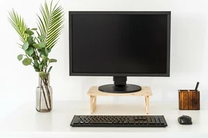 Monitorständer aus Holz, Laptopständer für Notebook, Ergonomisch Monitor Halter - Bild 1 von 12