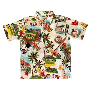 Reyn Spooner Boys Hawaiian Boston Red Sox Baseball Button Up Shirt NWT - Picture 1 of 10