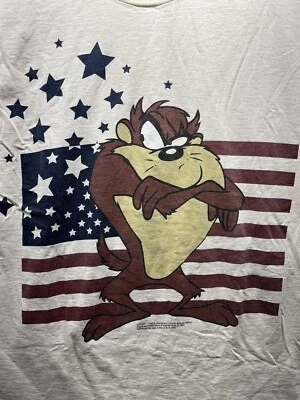 Camisa De Colección Taz Tasmanian Devil Para Hombres L Grande Crema 1997 Looney Tunes Americana Foto 1 de 4