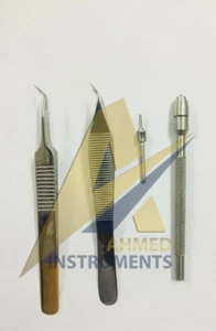 Juego de 4 instrumentos de trasplante capilar acero alemán - Imagen 1 de 2