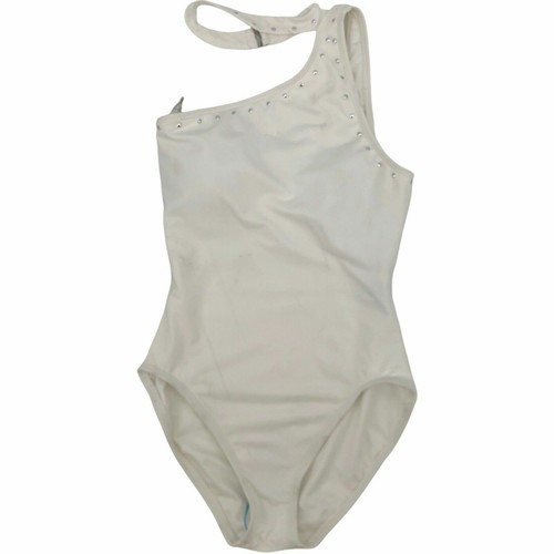 Costume da bagno Michael Kors bianco monospalla girocollo borchie pezzo unico donna taglia 6