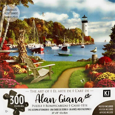 Alan Giana One Autumn Afternoon II 300 Piece Jigsaw Puzzle Lighthouse Sailboat - Image 1 of 2