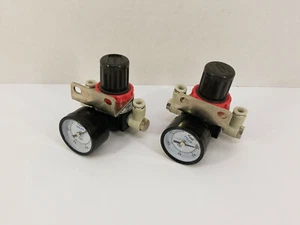 (2) AirTAC AR1500 Manually Actuated Mini Pressure Regulator w/ Dial Gauge - Picture 1 of 9