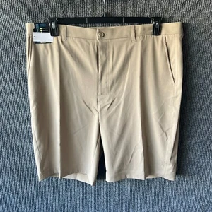 Roundtree & Yorke Shorts Mens 48 Khaki Chino Lightweight Performance Golf 48B - Picture 1 of 10