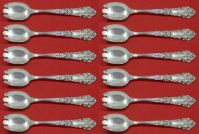 Diseño de helado de plata de ley renacentista francés de R&B. Juego de horquillas personalizadas 12 piezas Foto 1 de 3