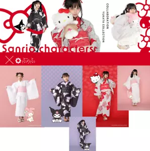 Sanrio Japanese Kimono Yukata Hello Kitty My Melody Kuromi Furifu 25th Anniv. - Picture 1 of 43