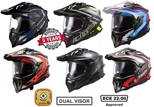 LS2 MX701 EXPLORER C CARBON FIBRE DUAL VISOR ADVENTURE MOTORCYCLE HELMET - Picture 1 of 8