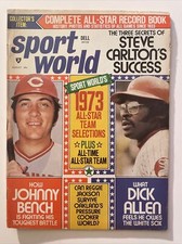 RARE Sport World August 1973 Johnny Bench Dick Allen Steve Carlton Collector’s