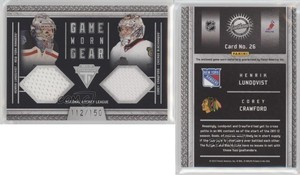 2011 Titanium Game-Worn Gear Dual Memorabilia Corey Crawford Henrik Lundqvist