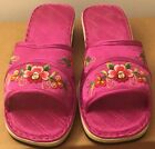 Pink Floral Slippers Size 5 1/2 