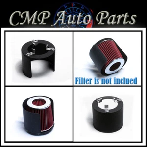ALUMINUM BLACK WRINKLES CONE AIR FILTER HEAT SHIELD fit 2.75"-3.5" DIAMETER - Bild 1 von 1