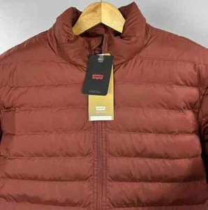 Levi's Puffer Jacket Full Zip Insulated Packable Water Repellent - Mens Brown XL - Picture 1 of 4