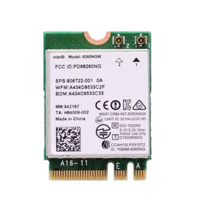 HP 806722-001 Intel Wireless-AC 8260NGW NGFF Wireless Card Wifi Adapter 802.11AC - Image 1 of 2