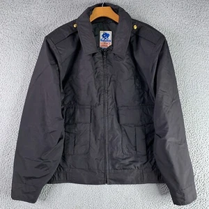 Vintage Horace Small Jacket Mens 44 Black Bomber Epaulettes Security Uniform USA - Picture 1 of 18