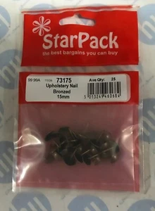 Tack tappezzeria divano in pelle testa tonda chiodo tono bronzo15 mm 22 pezzi 73175 - Foto 1 di 2
