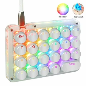 Mini Teclado Mecánico para Juegos 23 Teclas RGB LED Retroiluminado Azul Interruptores Teclado Redondo - Imagen 1 de 7