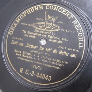 78 RPM LEO SLEZAK sings CARMEN duet ELISE ELIZZA German (1907) GC-2-44043 - Picture 1 of 3