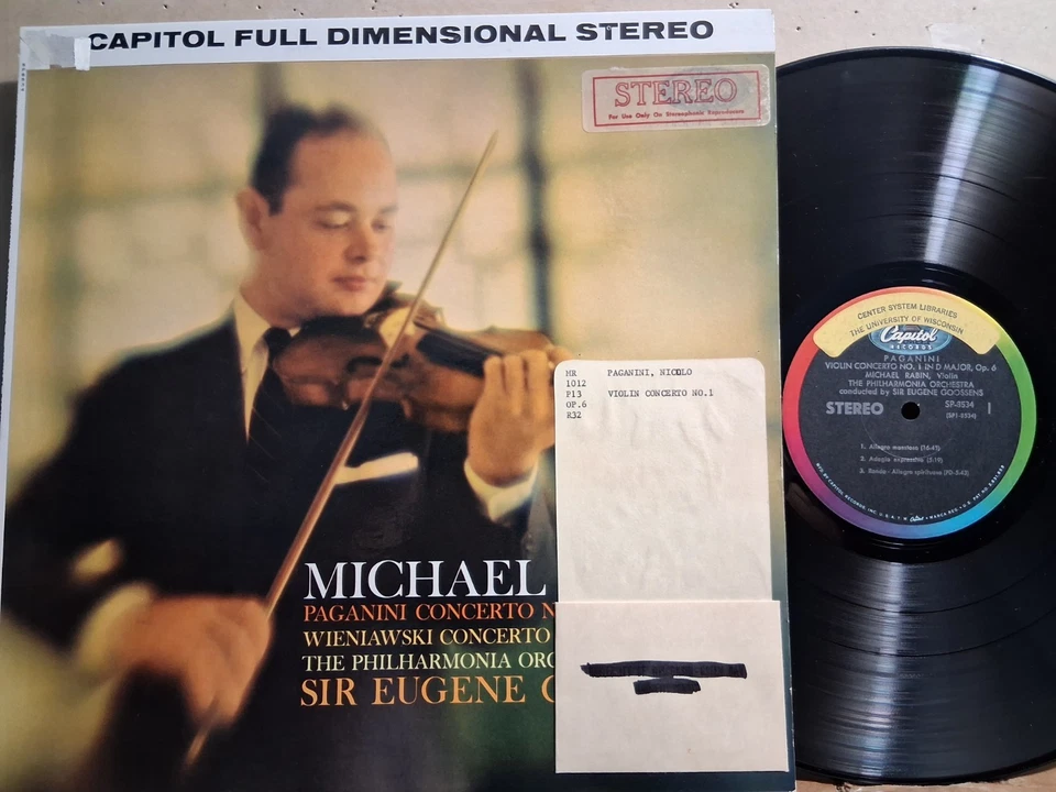 Capitol SP 8534 RABIN Paganini VIOLIN CTO #1 Wieniawski CTO #2 1960 VG++ - Image 1 of 2