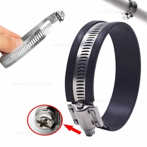 Rubber Lined Jubilee Type Clips Cable Mounting Hose Pipe Clamps Stainless Steel - Picture 1 of 36