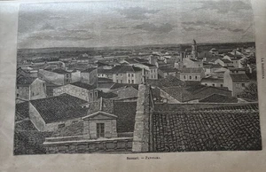 SARDEGNA SASSARI PANORAMA Antica incisione Xilografia 1891 Palmiro PREMOLI - Foto 1 di 6