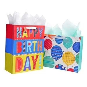 2 Pack 16" Large Birthday Gift Bags with Tissue Paper for Girls/Boys(Balloon) - Photo 1/7