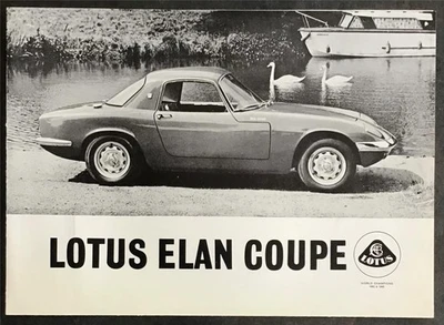 LOTUS ELAN COUPE Sports Car Sales Brochure c1965 — 第 1/4 张图片