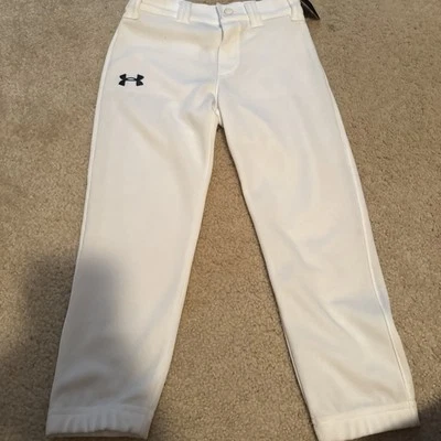 Pantalones de béisbol deportivos Under Armour utilitarios para niños jóvenes talla 5 blancos nuevos con etiquetas Foto 1 de 3