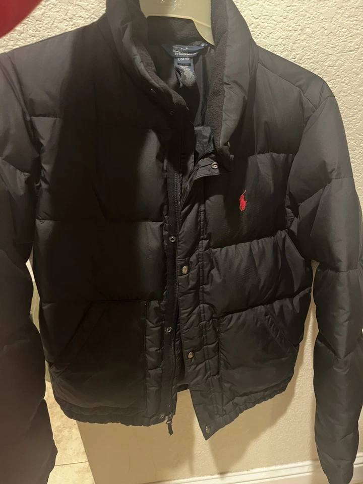 Chaqueta Polo Ralph Lauren Negra Plumón Puffer Con Capucha Talla L 14-16 Unisex Sin Sombrero Foto 1 de 4
