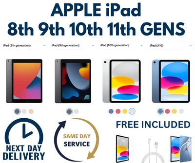 Apple iPad 11th 10th 9th 8th Gen 32GB/64GB/12GB Wi-Fi/ Cellular Pristine A+ - Image 1 of 4