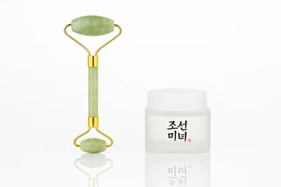 BIGLINE BEAUTY Jade Roller Set + Koreanische Luxuscreme - Glow & Anti Aging Bundle